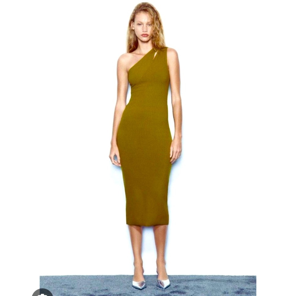 Zara long asymmetrical fitted dress